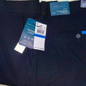 NWT BLACK PERRY ELLIS DRESS PANTS 36 X 30